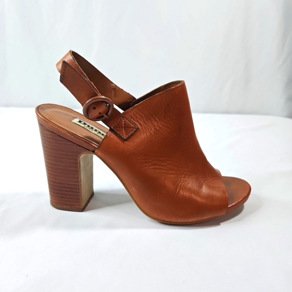 Dune London Shoes - Dune London Brown Leather Buckle Strap Mules Sz 38